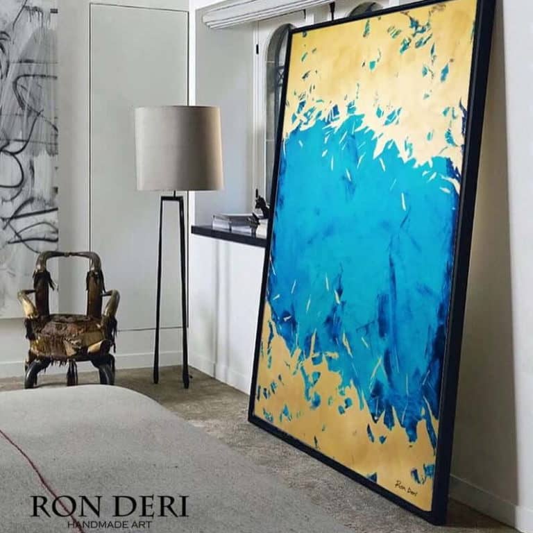 energy blue gold abstract painting by ron deri 7