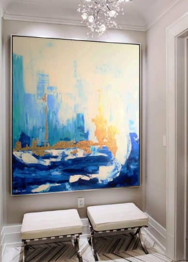 Blue Skyline | Original Painting for Sale | Ron Deri Art Gallery