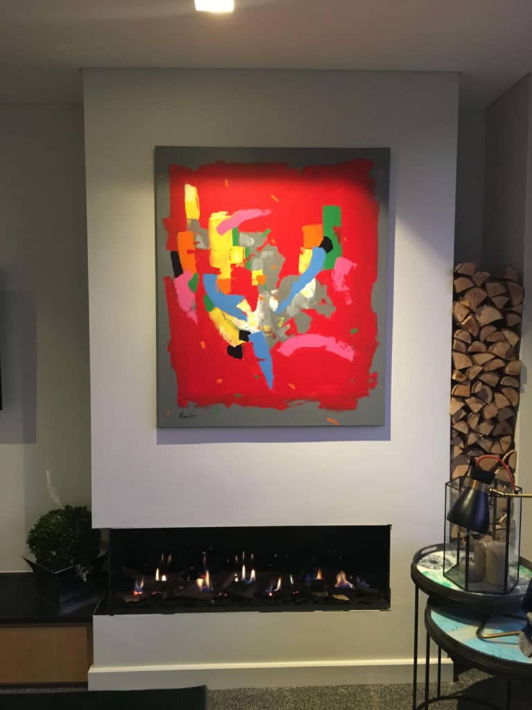 large red painting abstract ron deri