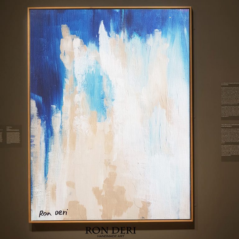 Blue and light abstract painting for sale - Large wall art
