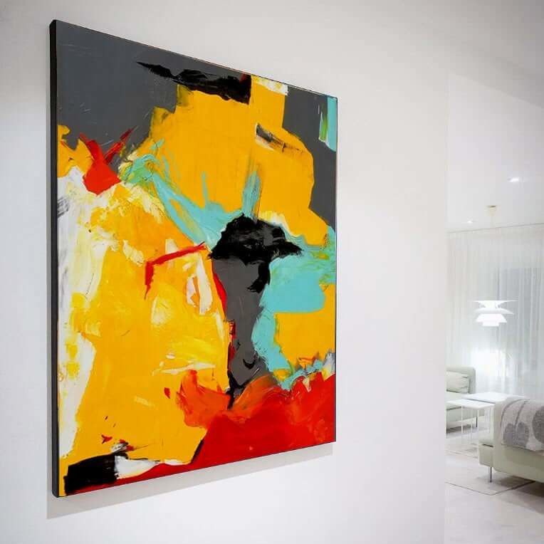 yellow abstract painting by ron deri2