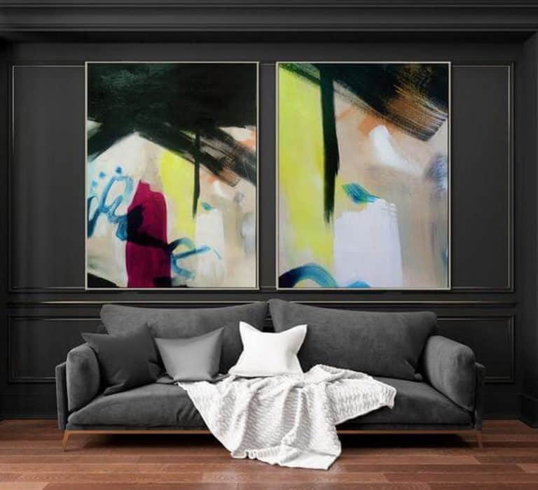 painting set of 2 abstract art by ron deri 3