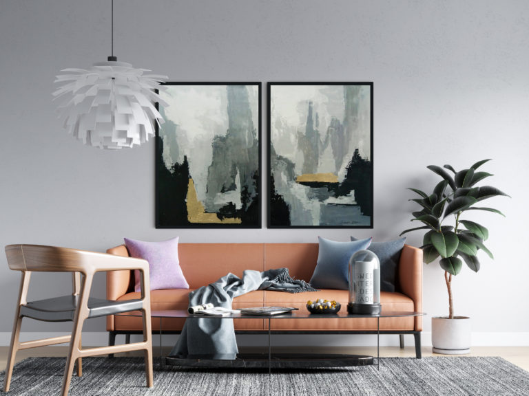 set-of-2-art-paintings-gold-gray-abstract