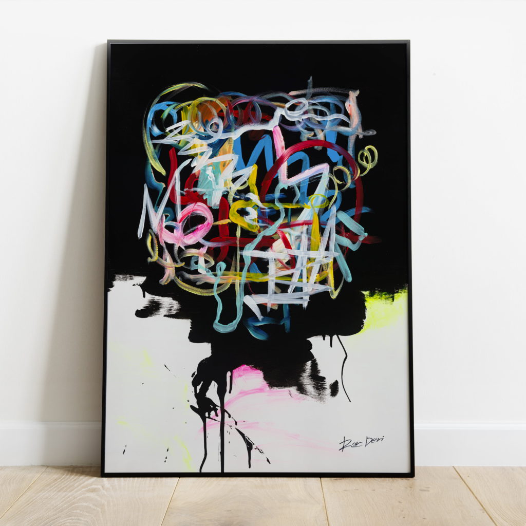 Human brain abstract canvas art print