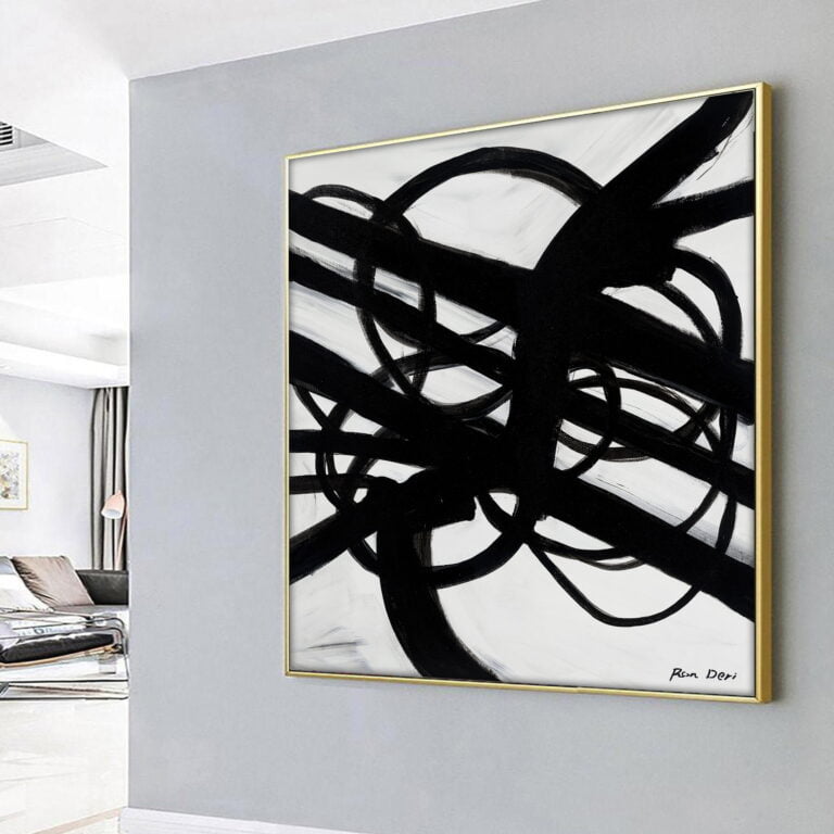 monochrome modern contemporary large canvas wall art by ron deri for home decor