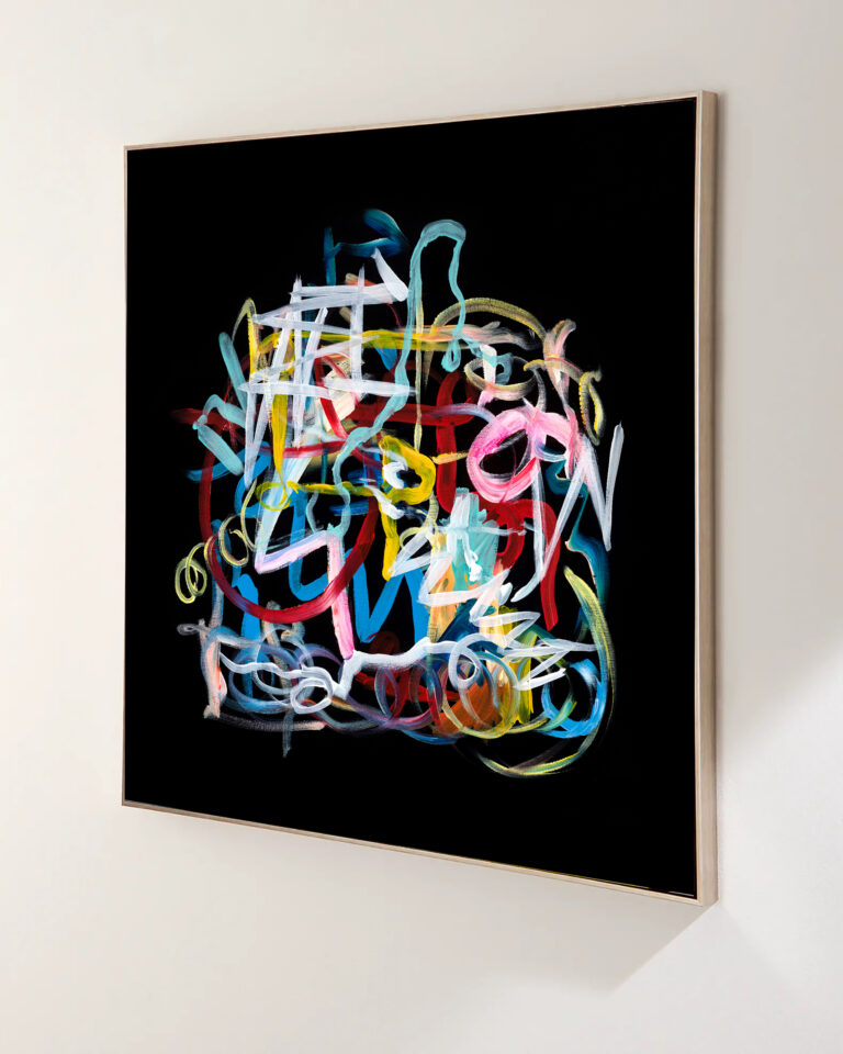black-modern-abstract-lines-colorful-canvas-wall-art-by-ron-deri-1