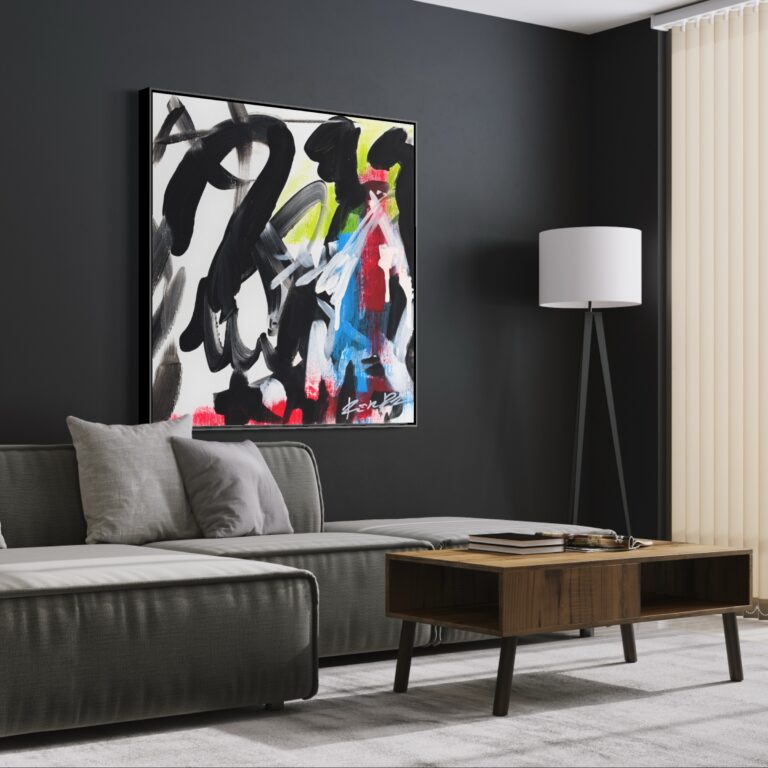 Abstract Art, Painting Print, Canvas Wall Art, Modern Art ron deri black white art 1