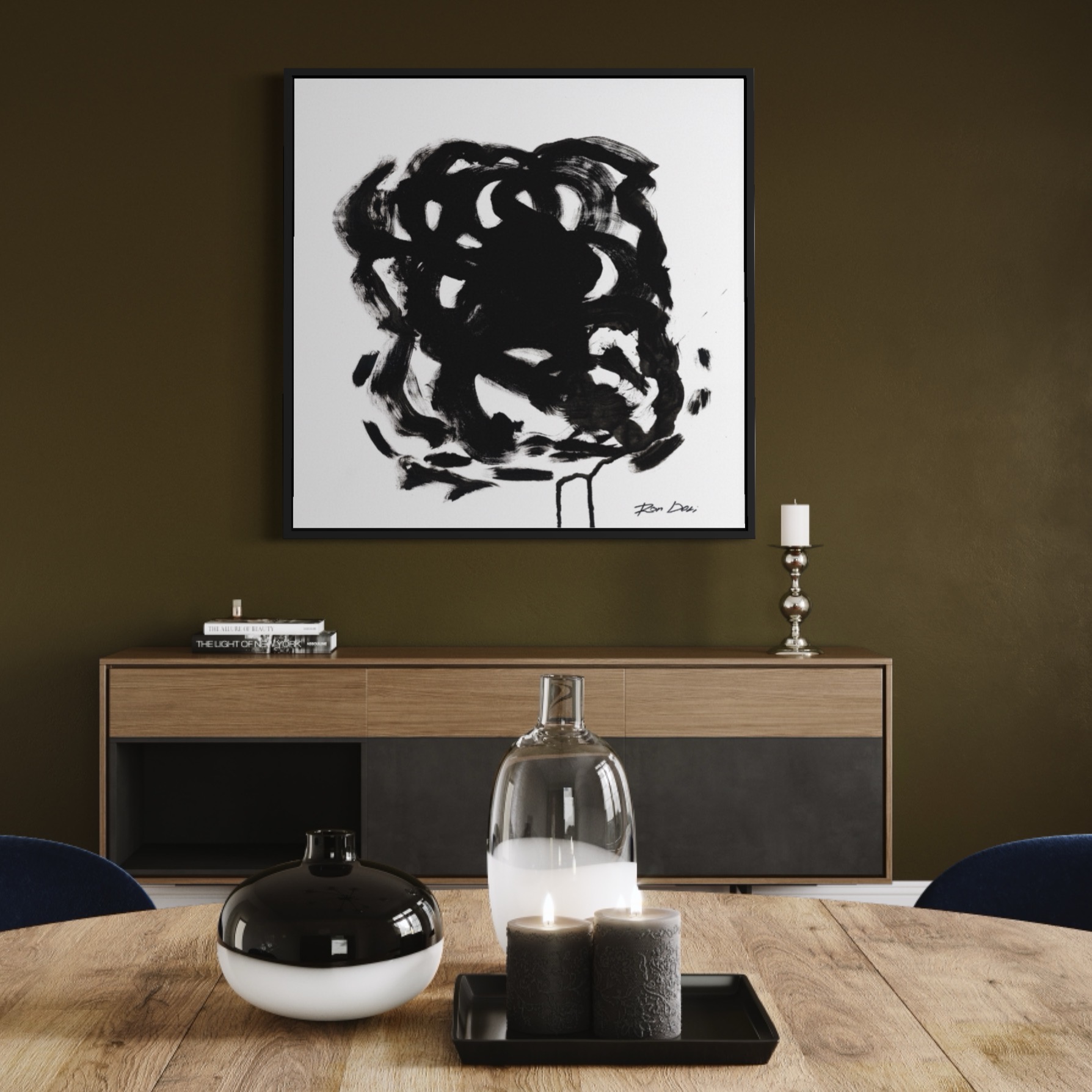 black and white minimalism abstract by ron deri