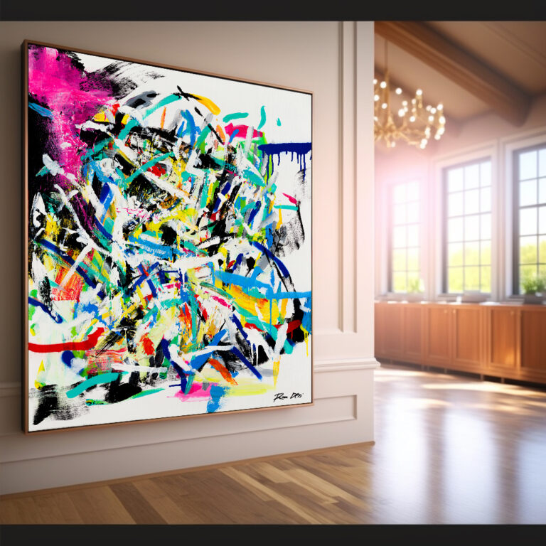 Abstract Art, Modern Painting, Knife Strokes, Large Painting, Print on Canvas - Perfect for Contemporary Home Decor | Art by Artist Ron Deri